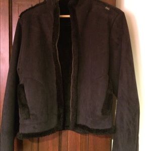This  coat has shearling lining. Chamois outer.